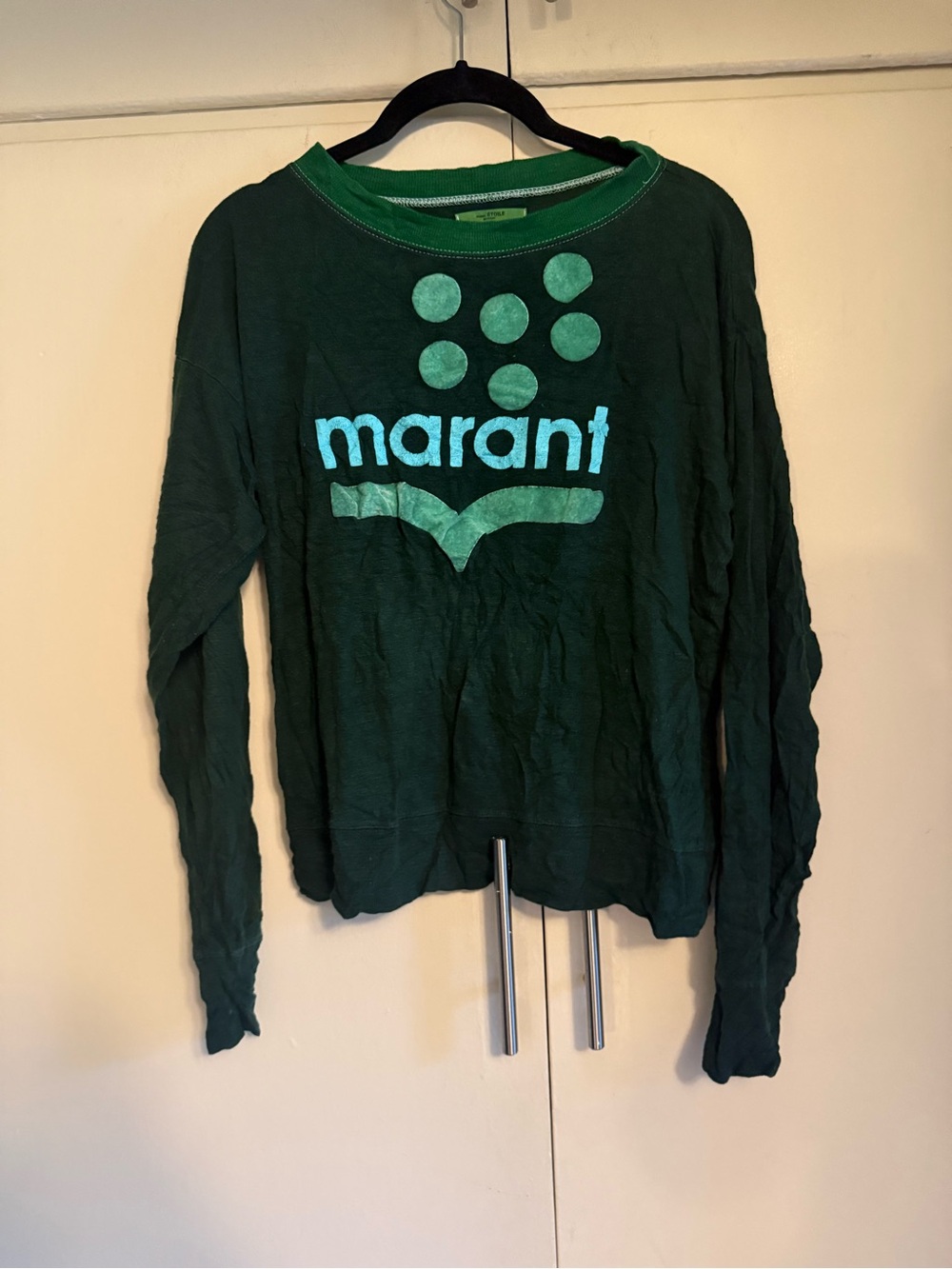 Isabel Marant women’s Green Logo Long-Sleeve Top